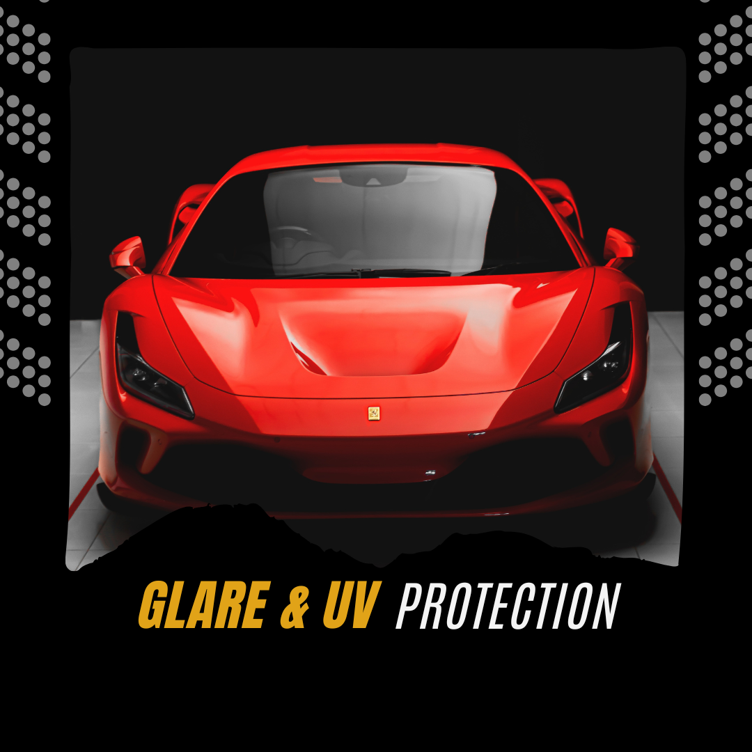 Red sports car showcasing the best nano ceramic windshield window tinting done by Car Tint, the best window tinting shop near me. Car Tint Near Me, car tinting near me, window tinting near me, car tint, window tint, window tinting, windshield window tinting, window tinting strip, auto window tinting near me